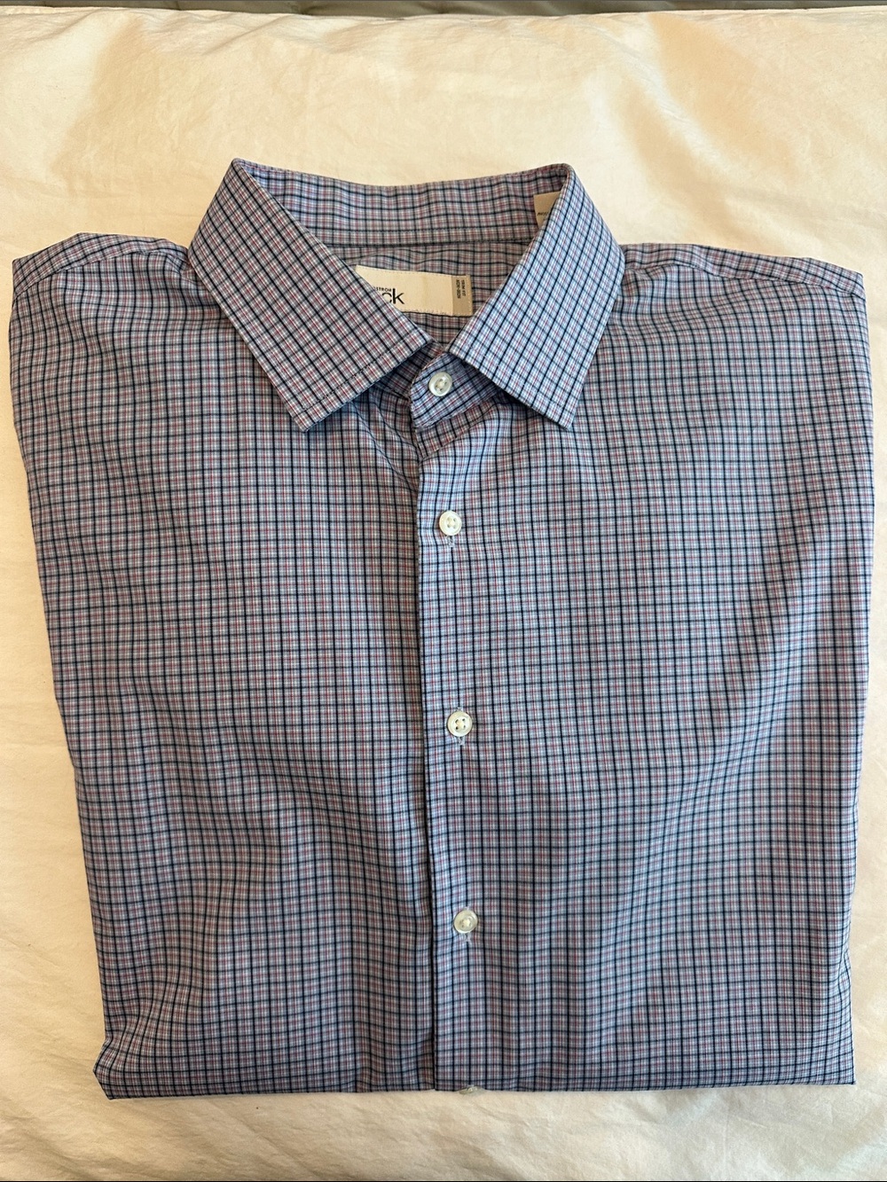 Men's Blue Micro-Check Dress Shirt - Classic Tailored Style